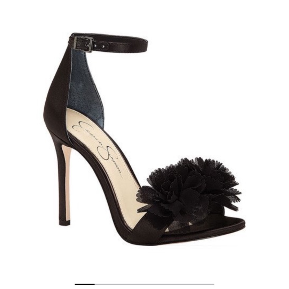 Jessica Simpson Jeena satin flower heel size 5